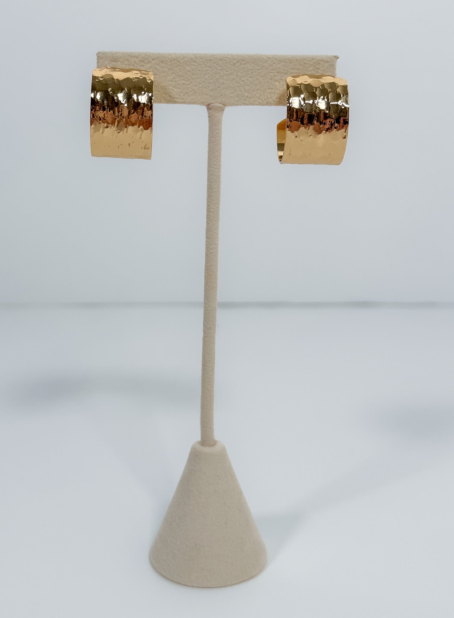 Barbara Textured + Ribbed Wide Gold Hoops