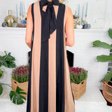 Barker Mocha + Black Striped Dress THML