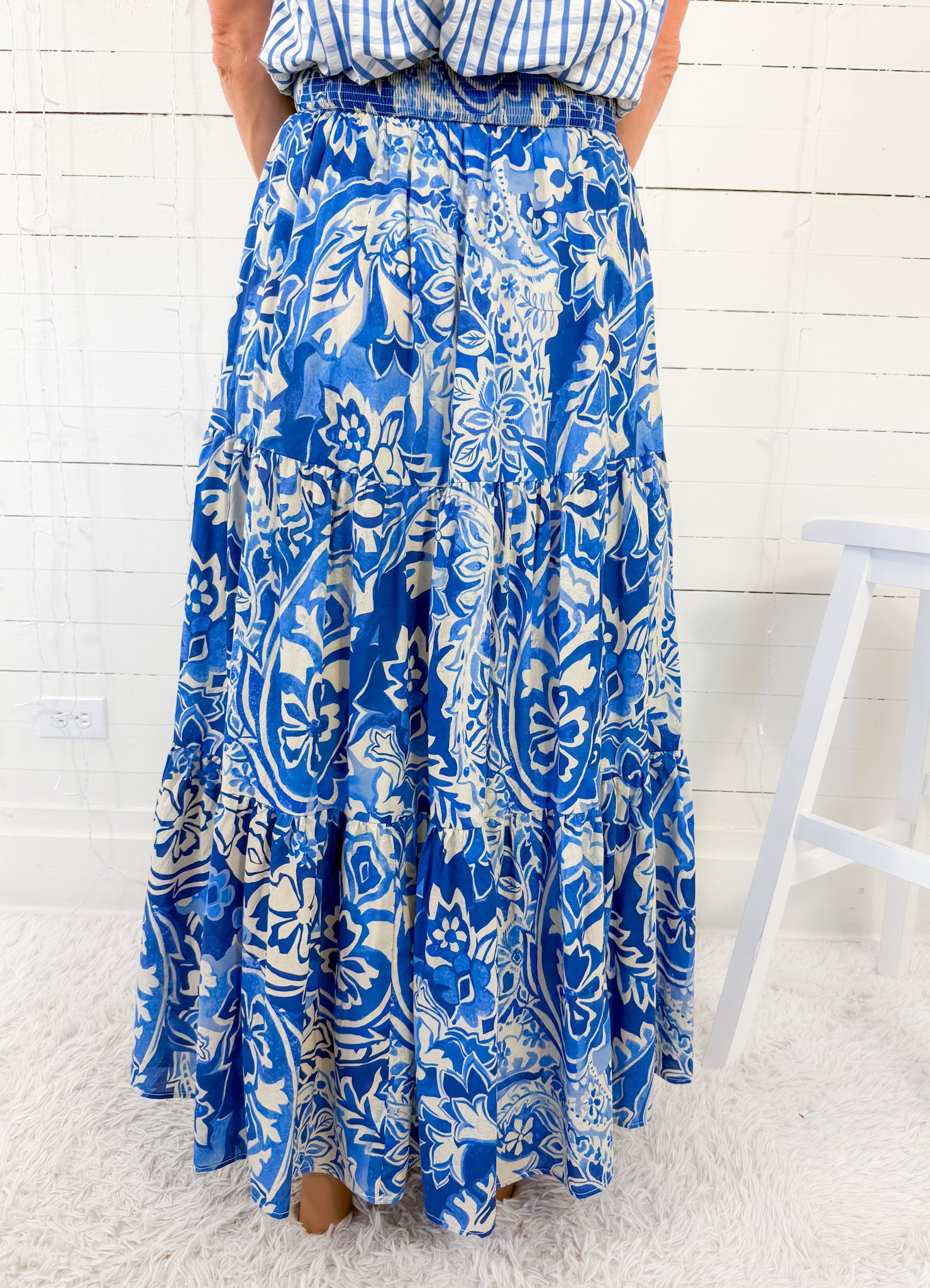 Barnes Azure Maxi Skirt Flying Tomato