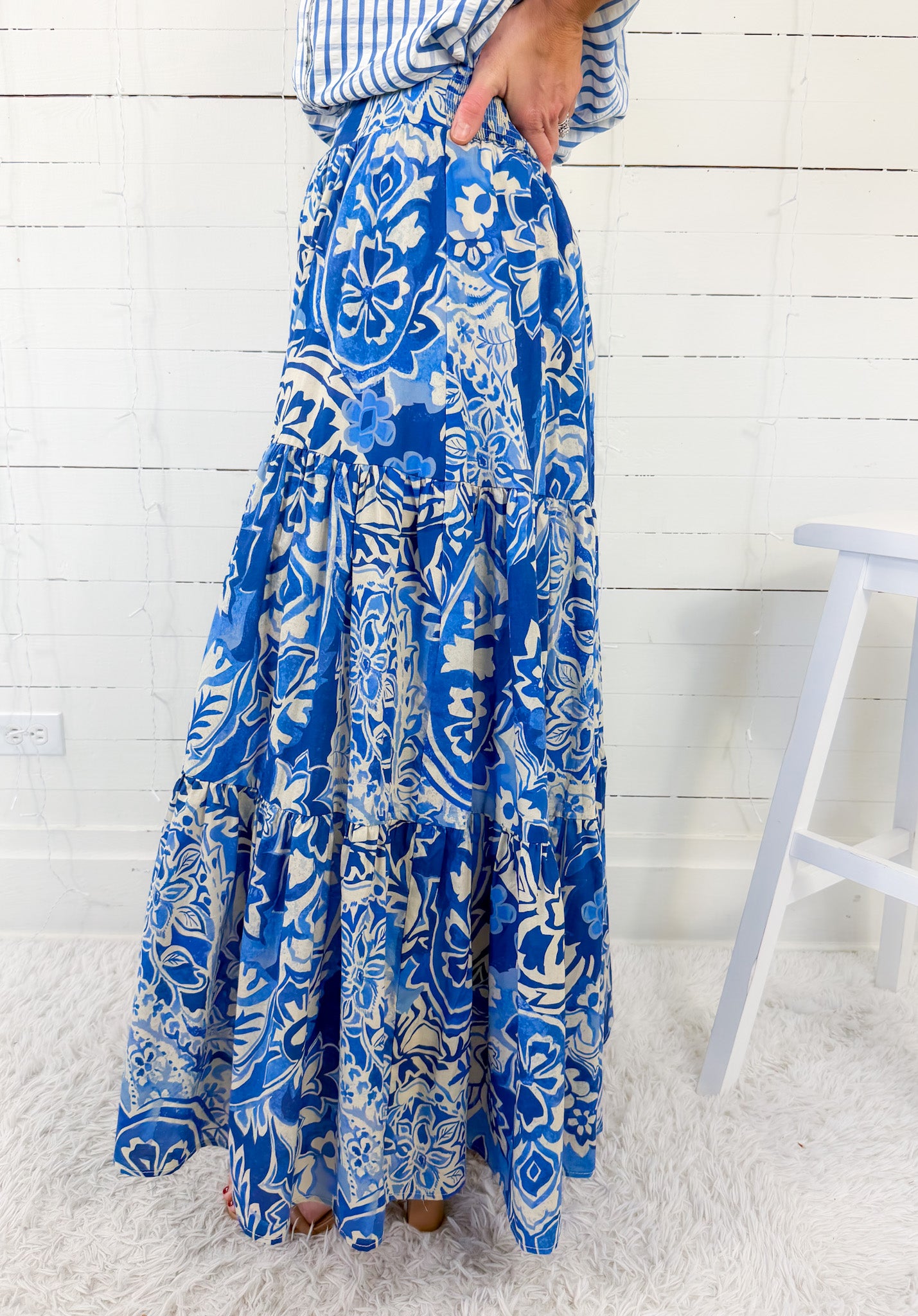 Barnes Azure Maxi Skirt Flying Tomato