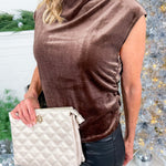 Barnes Cocoa Velvet Sleeveless Top Velvet Heart