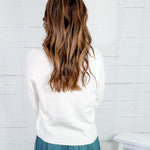 Barnes White Fray Sweater Elan