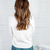 Barnes White Fray Sweater Elan