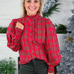 Barton Red Plaid Top Entro