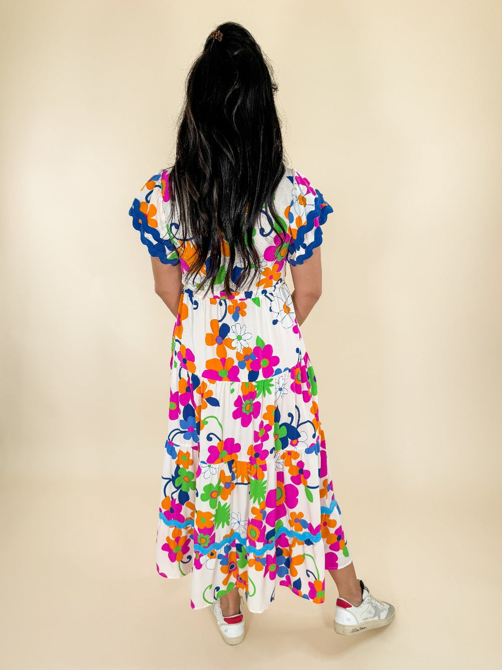 Barton RicRac Floral Maxi Dress