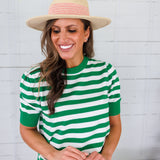 Bates Classic Green Stripe Sweater