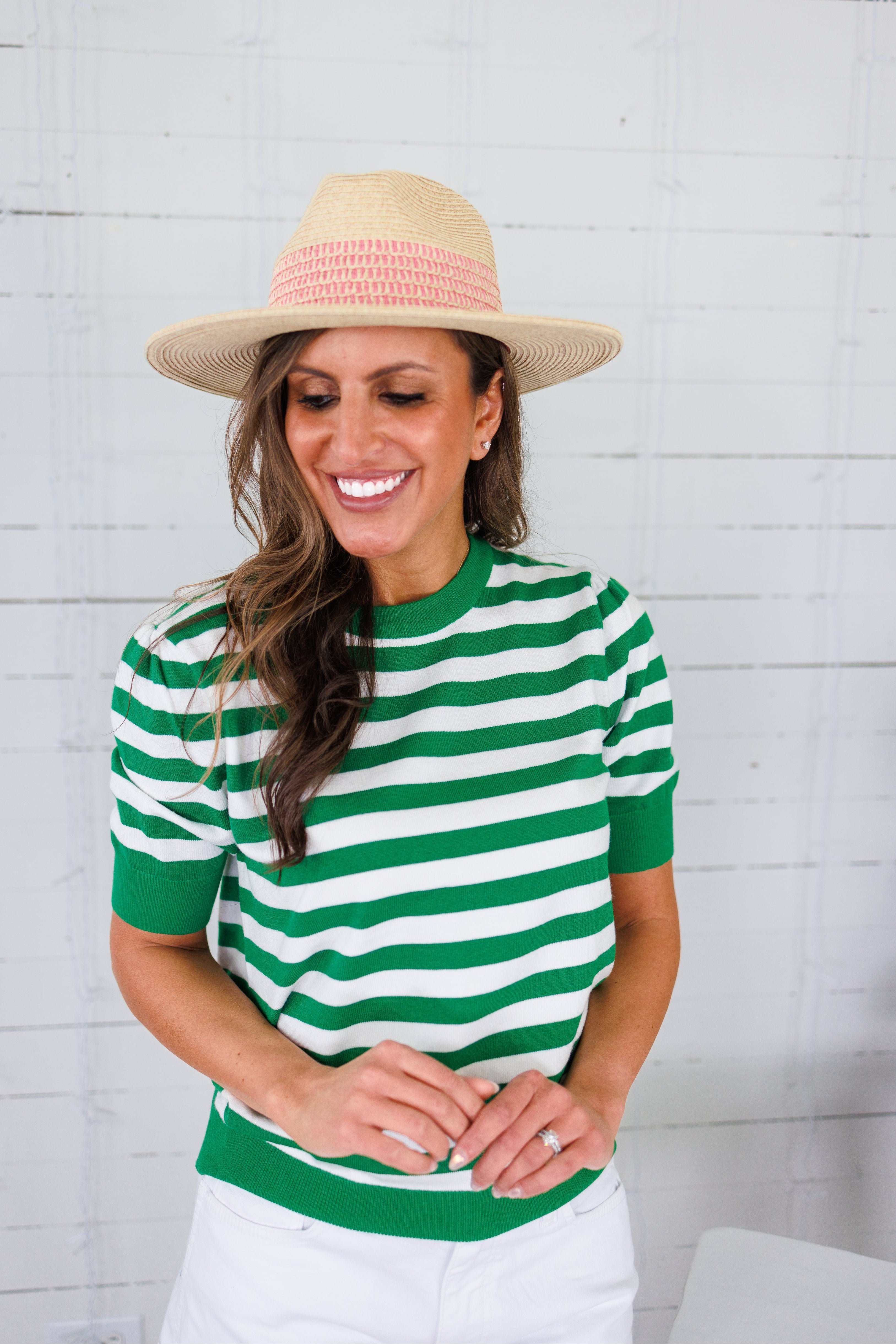 Bates Classic Green Stripe Sweater