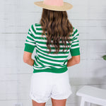 Bates Classic Green Stripe Sweater