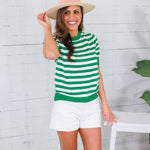 Bates Classic Green Stripe Sweater