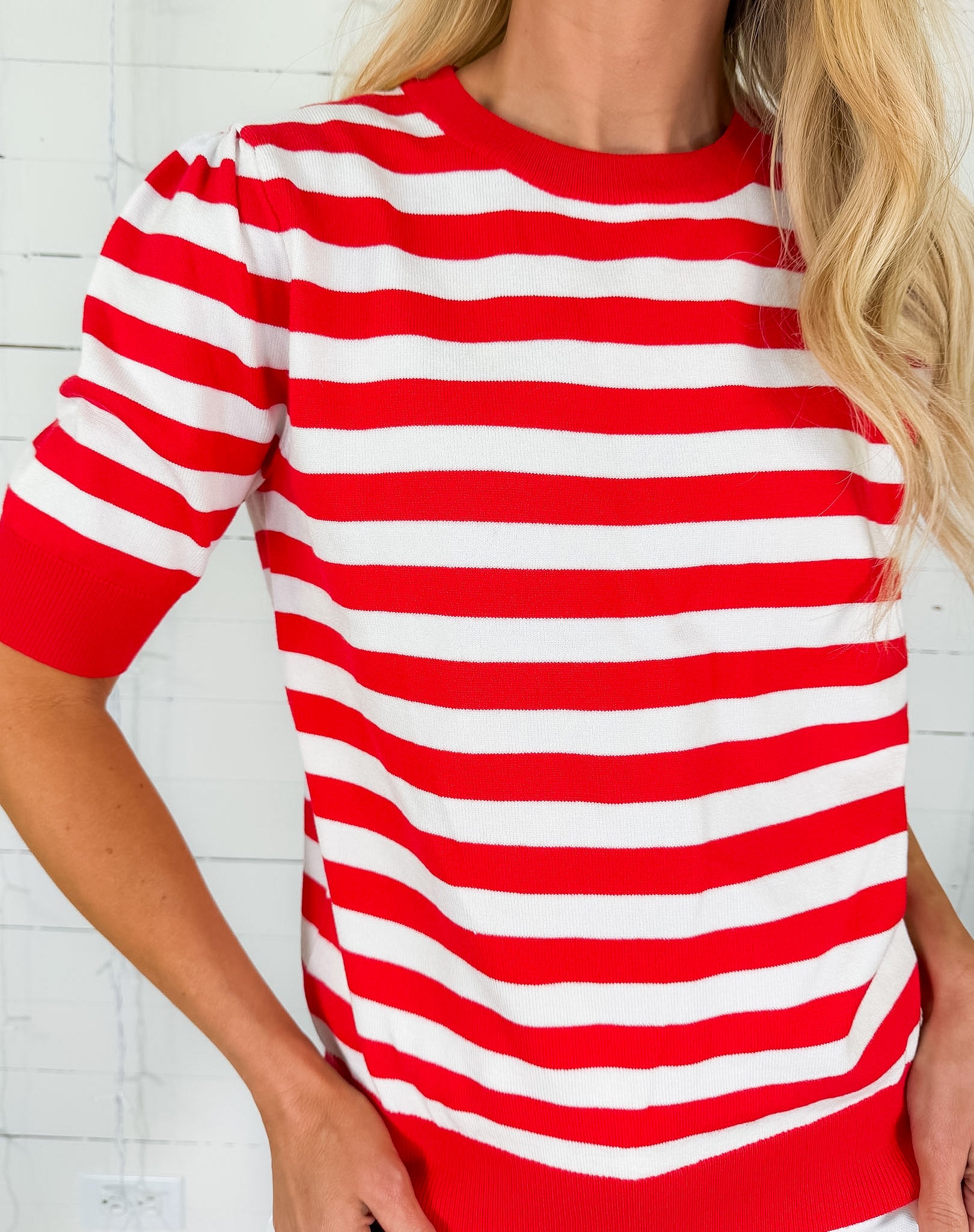 Bates Classic Red Stripe Sweater