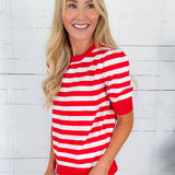 Bates Classic Red Stripe Sweater