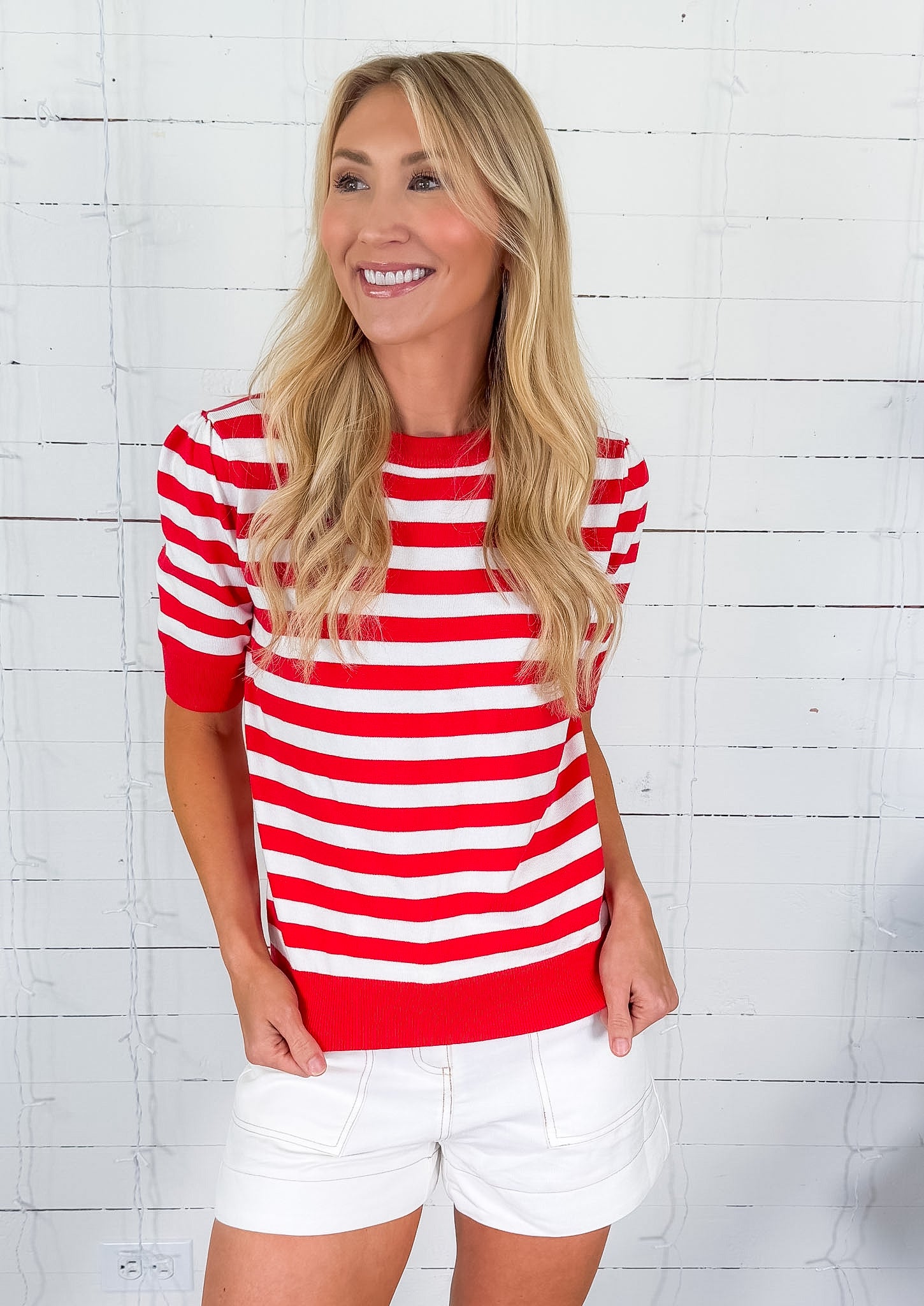 Bates Classic Red Stripe Sweater