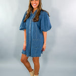 Baxter Denim Ruffle Mini Dress Karlie