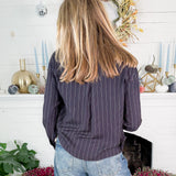 Baxter Faded Black Stripe Boxy Top BOBI