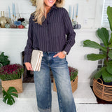 Baxter Faded Black Stripe Boxy Top BOBI