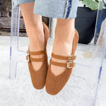 Baylee Pecan Perforated Suede Ballet Flats Dolce Vita