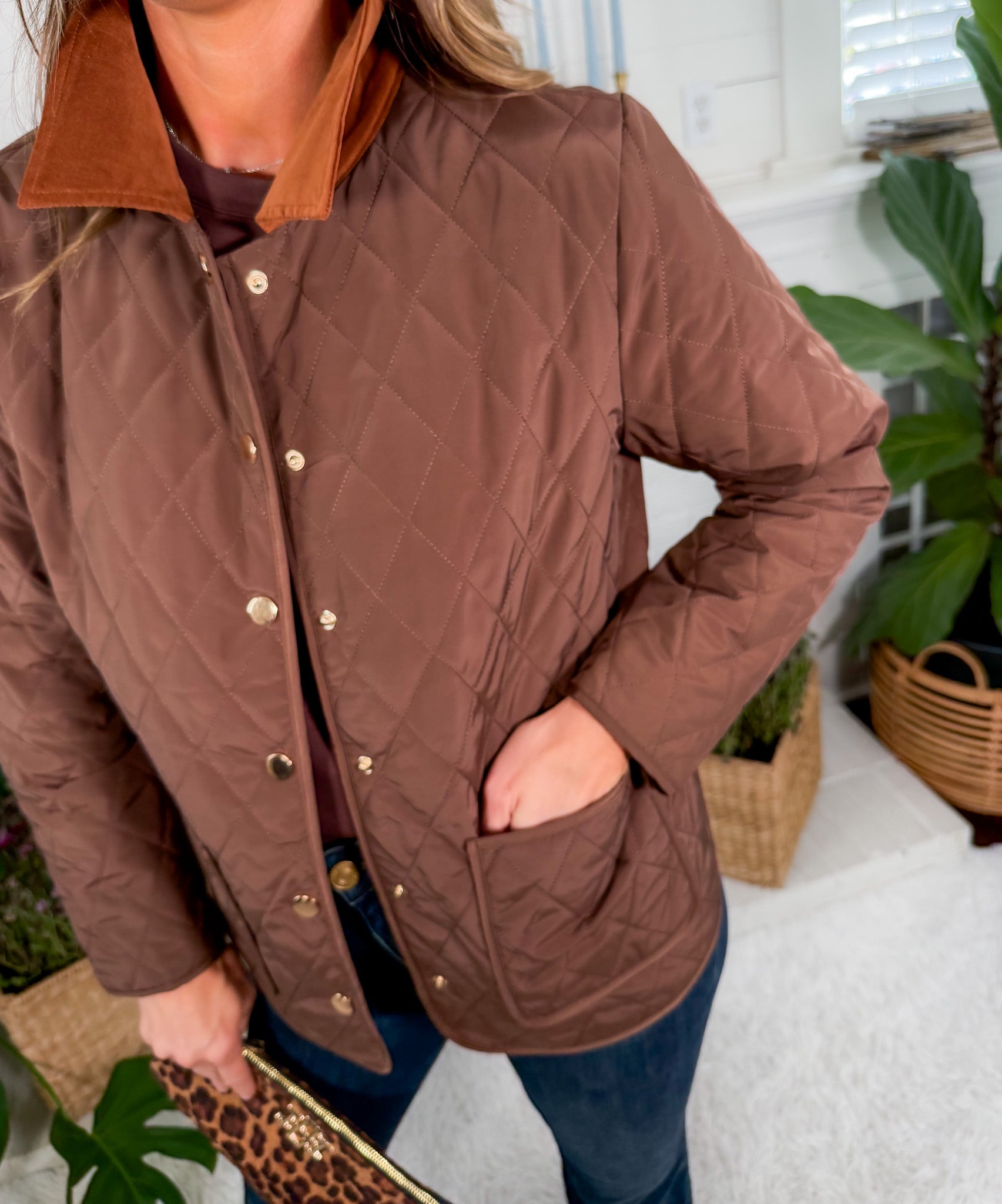 Baylor Brown Quilted Jacket Jodifl