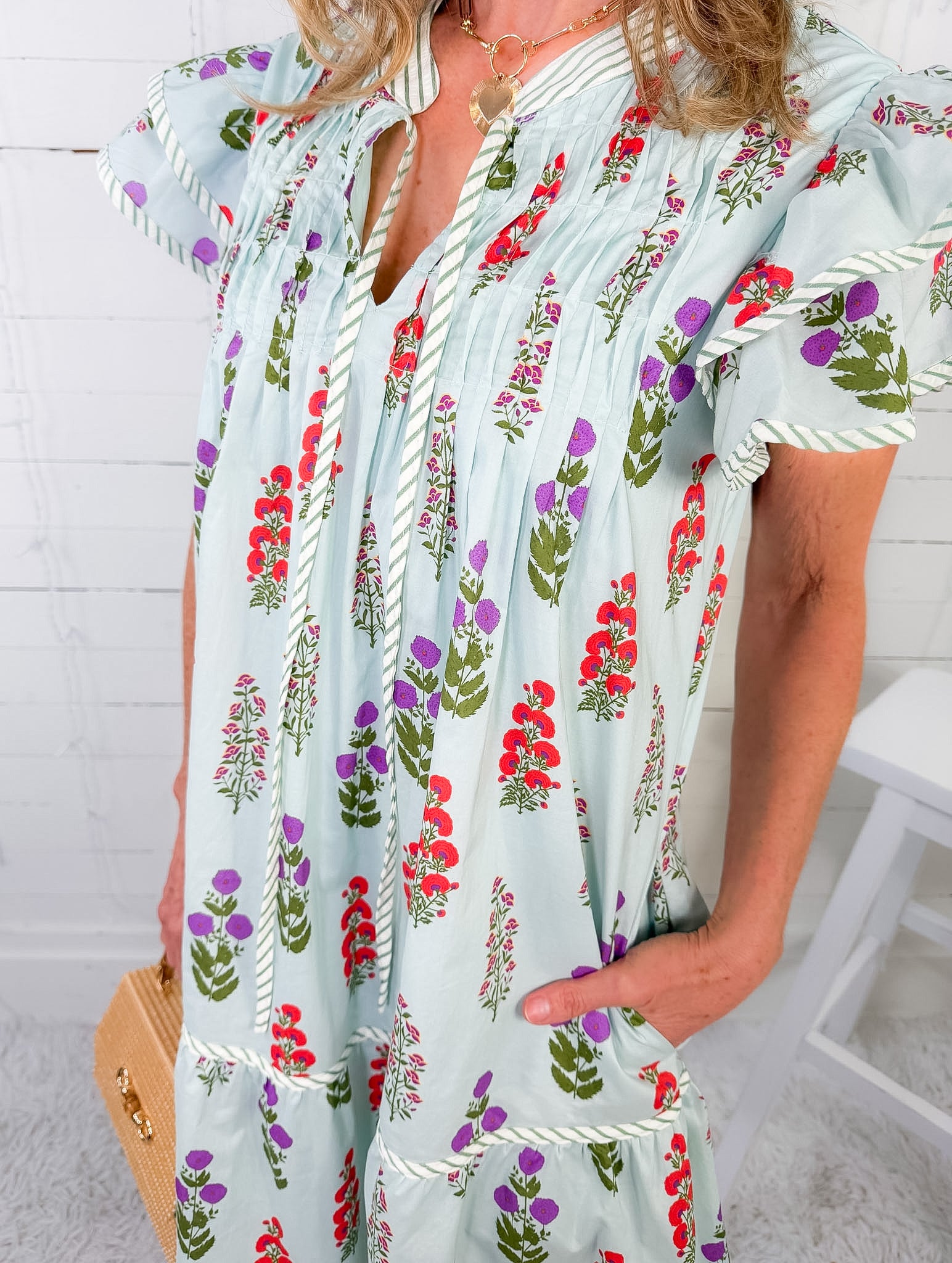 Baylor Mint + Blush Mini Dress