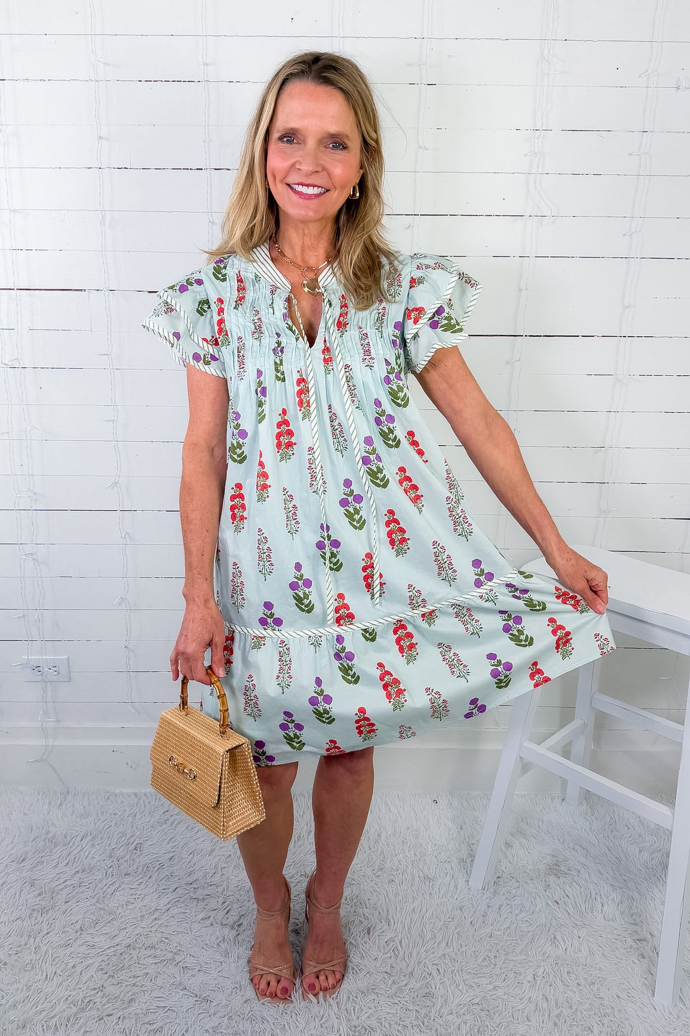 Baylor Mint + Blush Mini Dress