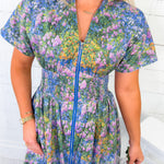 Bays Blooms Zip Front Maxi Dress Entro