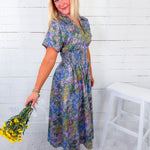 Bays Blooms Zip Front Maxi Dress Entro