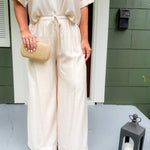 Bea Champagne Flowy Pants Lucy Paris