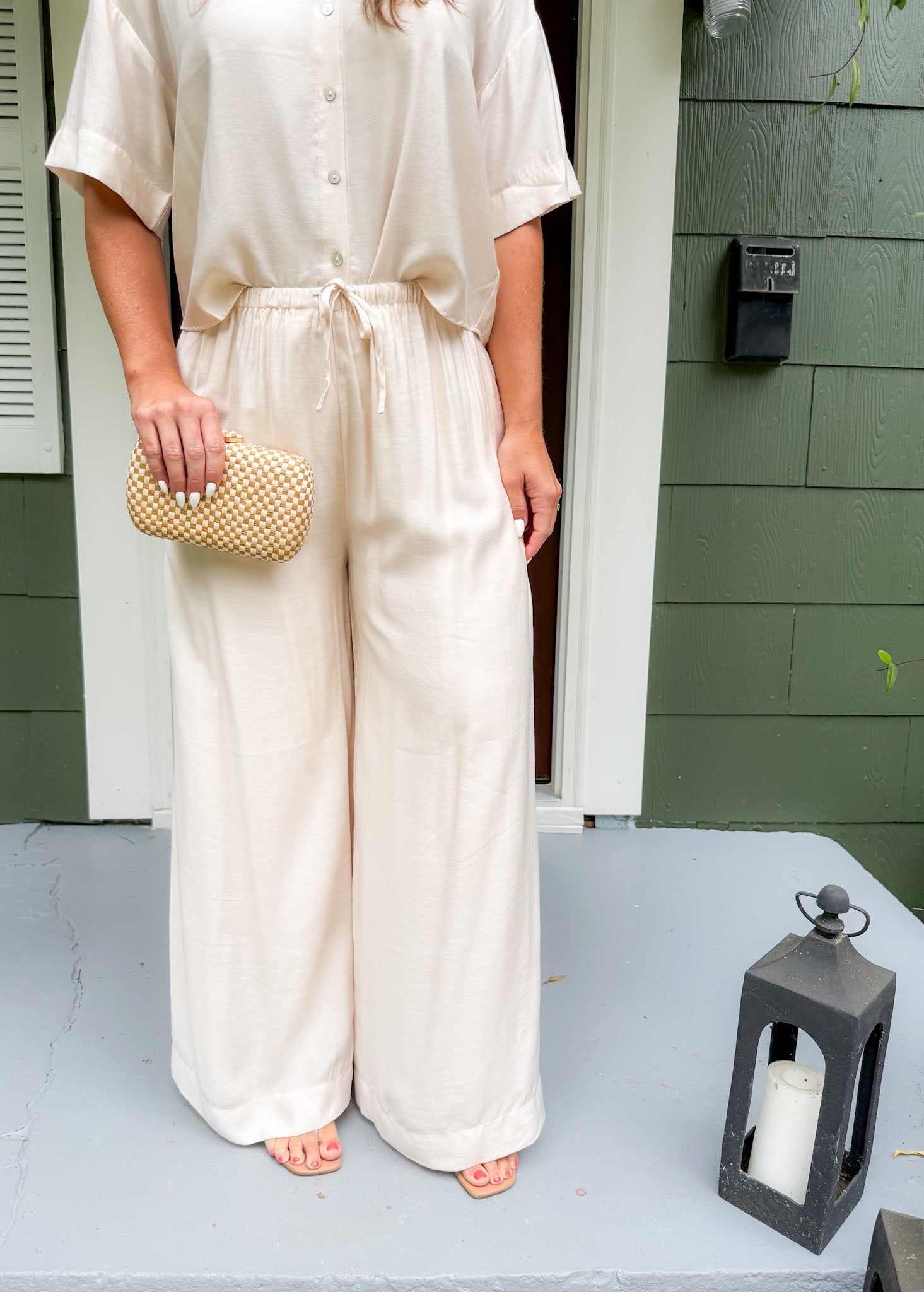 Bea Champagne Flowy Pants Lucy Paris