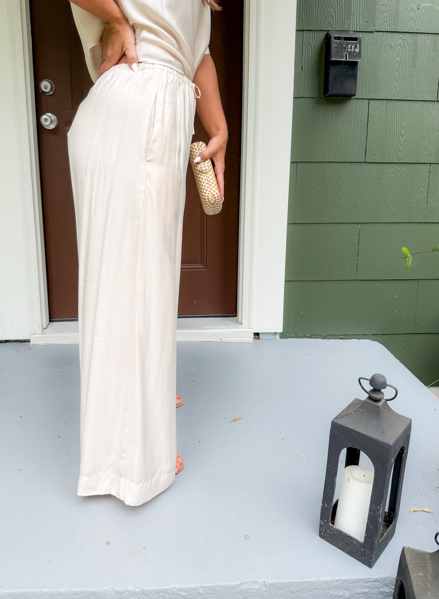 Bea Champagne Flowy Pants Lucy Paris