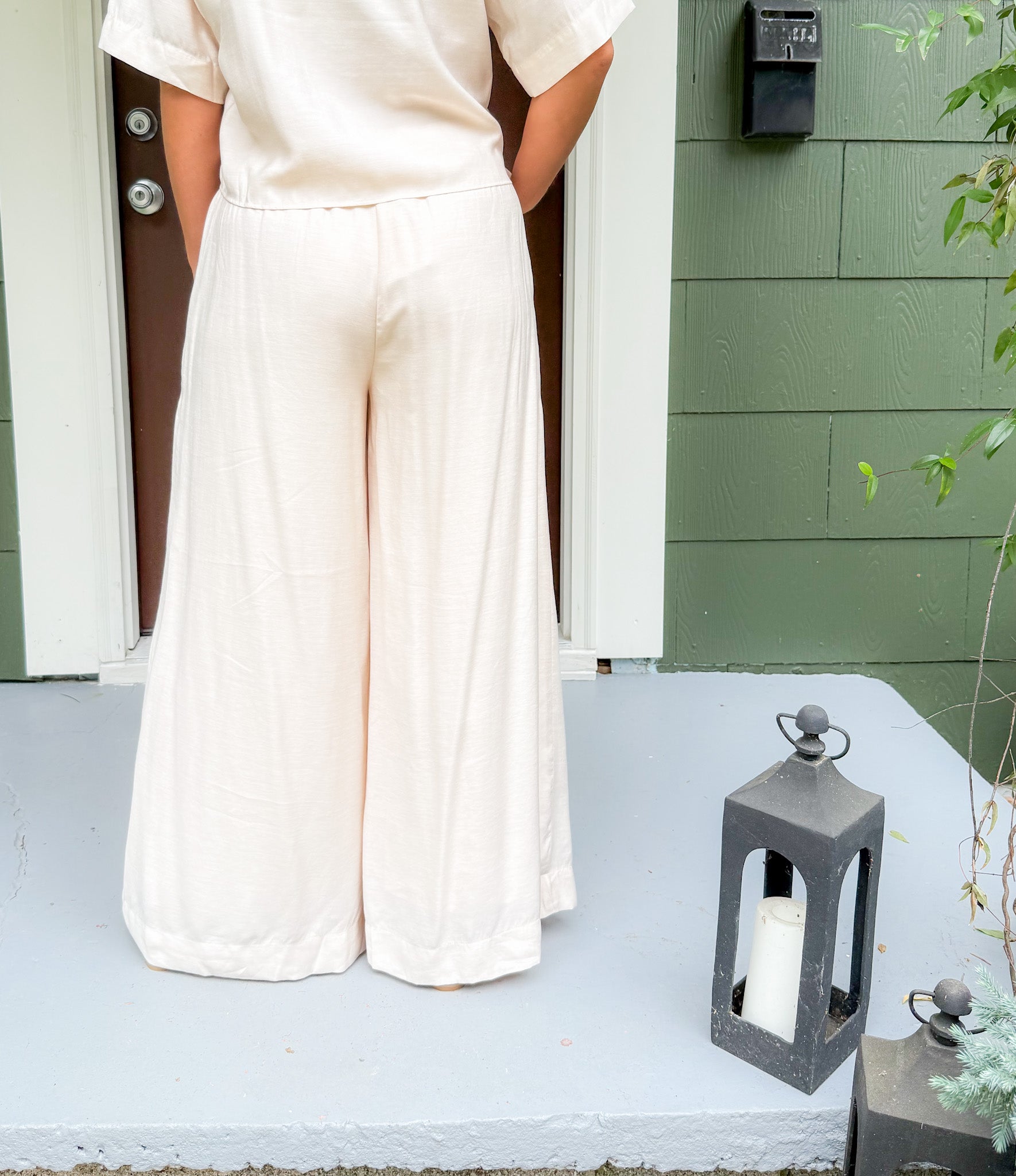 Bea Champagne Flowy Pants Lucy Paris