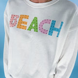 Beach Surfwash Rhinestone Sweatshirt