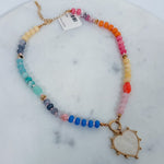 Beaded Heart Charm Necklace