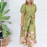 Beard Olive Floral Edged Dress Entro