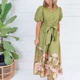 Beard Olive Floral Edged Dress Entro