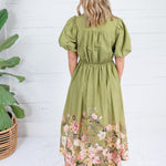 Beard Olive Floral Edged Dress Entro