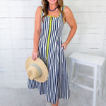 Beau Navy Stripe Sun Dress Entro