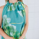 Bellamy Sage Watercolor Floral Maxi Dress Glam