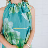 Bellamy Sage Watercolor Floral Maxi Dress Glam