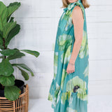 Bellamy Sage Watercolor Floral Maxi Dress Glam