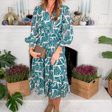 Bellevue Teal Tiered Midi Dress