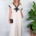 Benji Oatmeal Linen Maxi Dress Entro