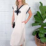Benji Oatmeal Linen Maxi Dress Entro