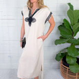 Benji Oatmeal Linen Maxi Dress Entro
