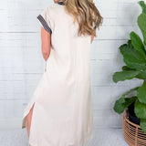 Benji Oatmeal Linen Maxi Dress Entro