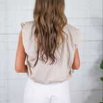 Benny Mocha Poplin Bubble Hem Top Karlie