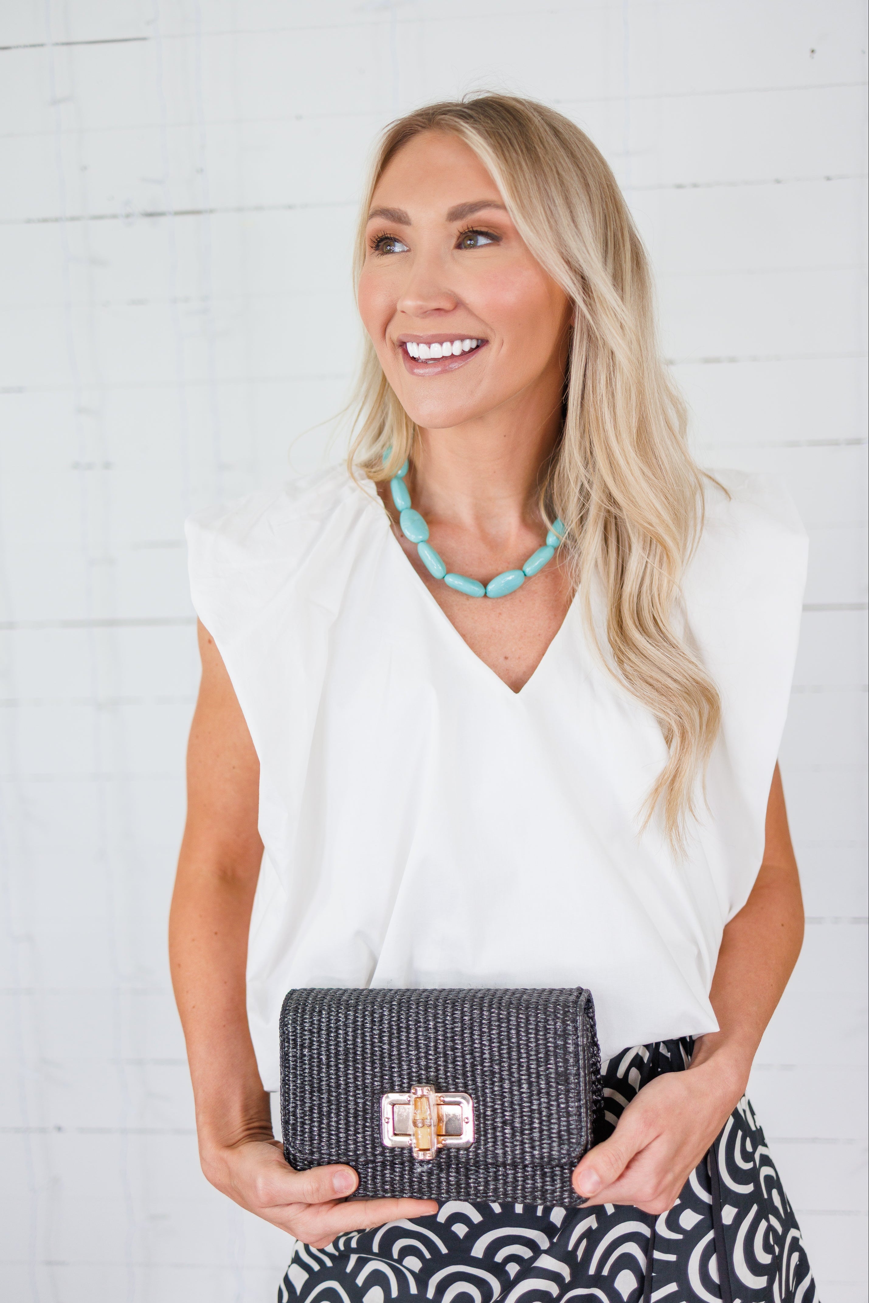 Benny White Poplin Bubble Hem Top Karlie