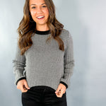 Bentley Black + White Herringbone Sweater Molly Bracken