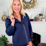 Benton Navy Scallop Edge Top Jodifl