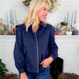 Benton Navy Scallop Edge Top Jodifl