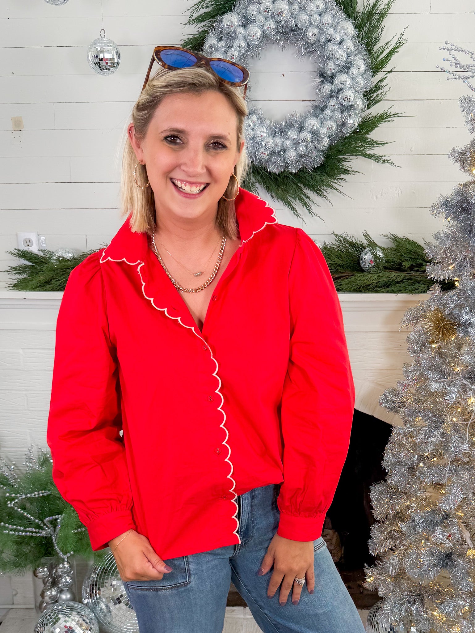 Benton Red Scallop Edge Top Jodifl 