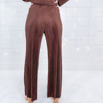 Bernice Chocolate Crinkle Wide Leg Pants FRNCH